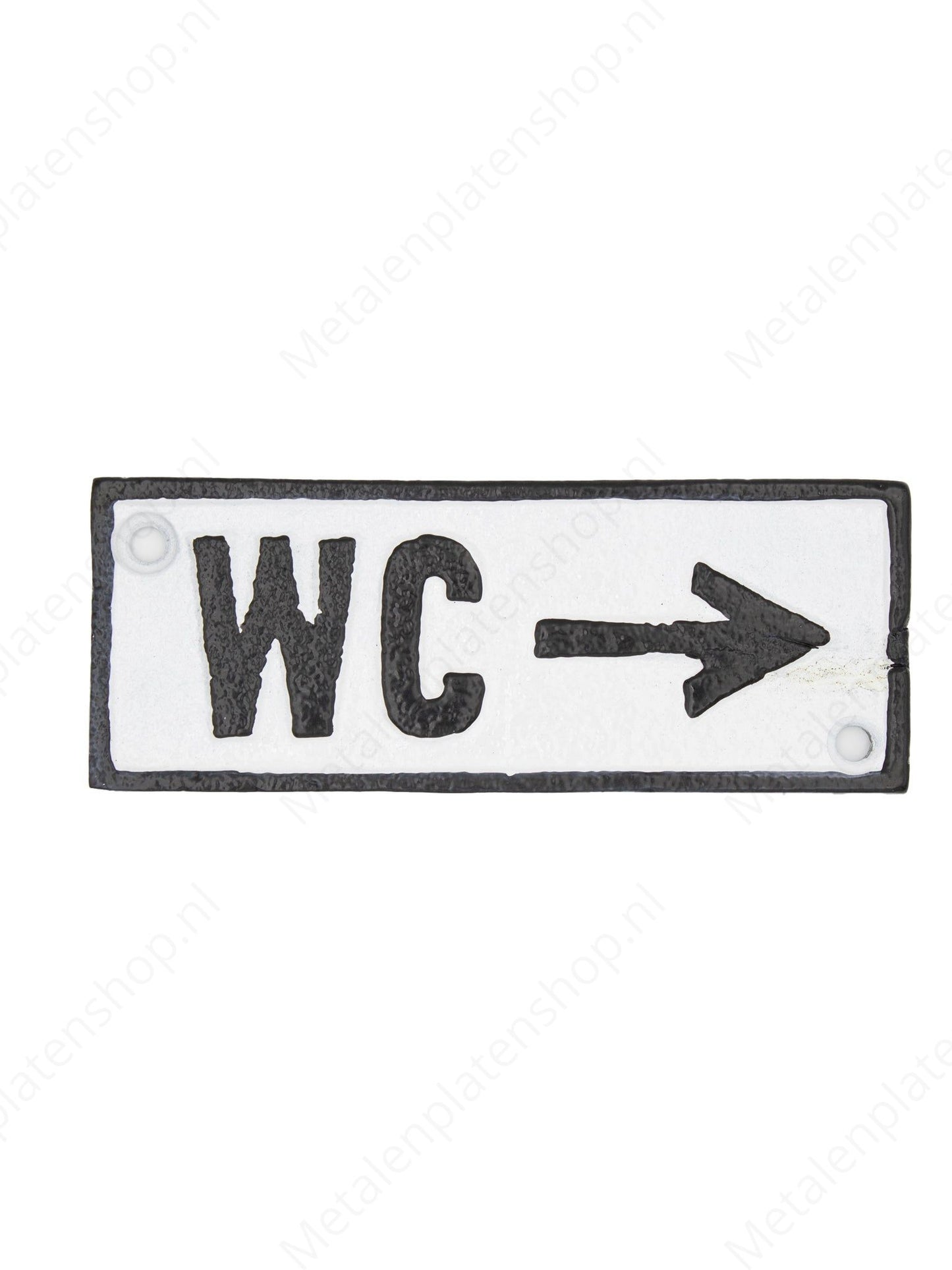 WC Right - Cast Iron Sign - 15x6cm