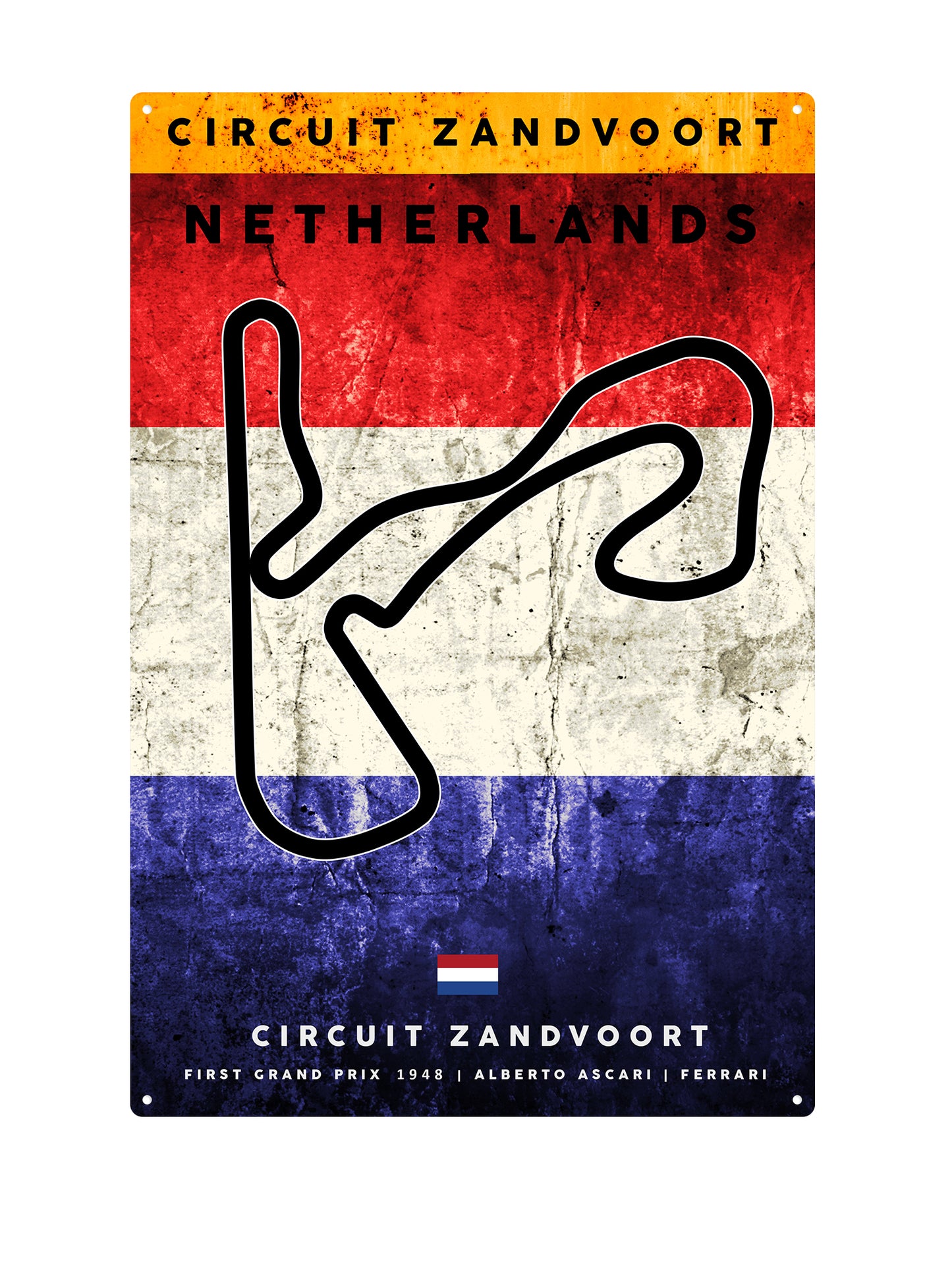 Metal Wall Sign Circuit Zandvoort - Grand Prix - Netherlands