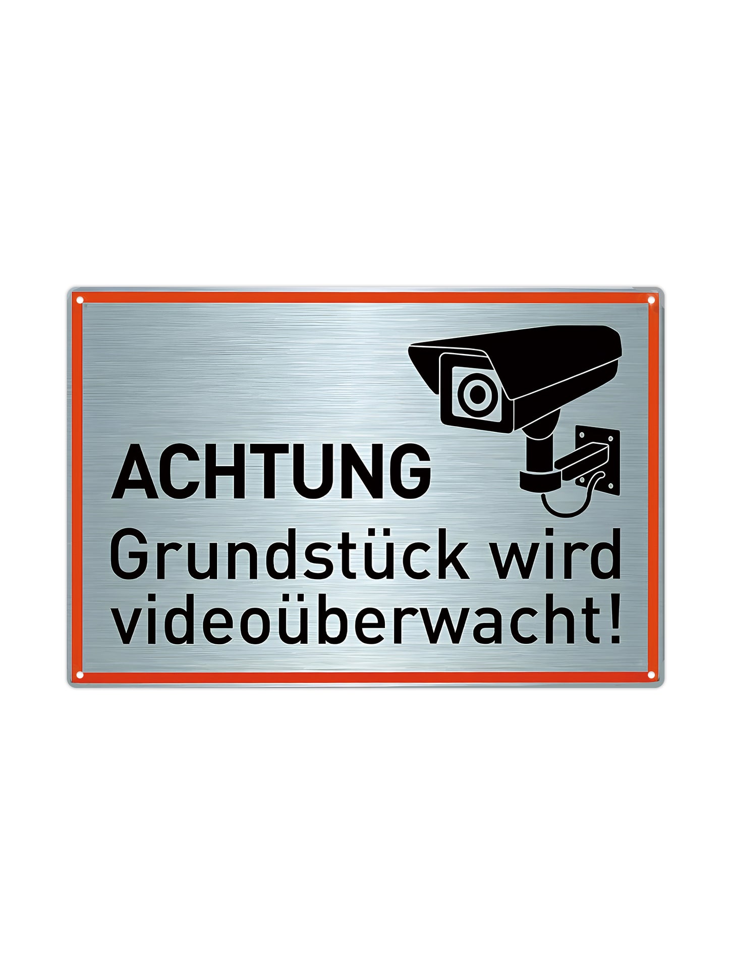 Achtung - Grundstuck wird videouberwacht! - Metalen Wandbord