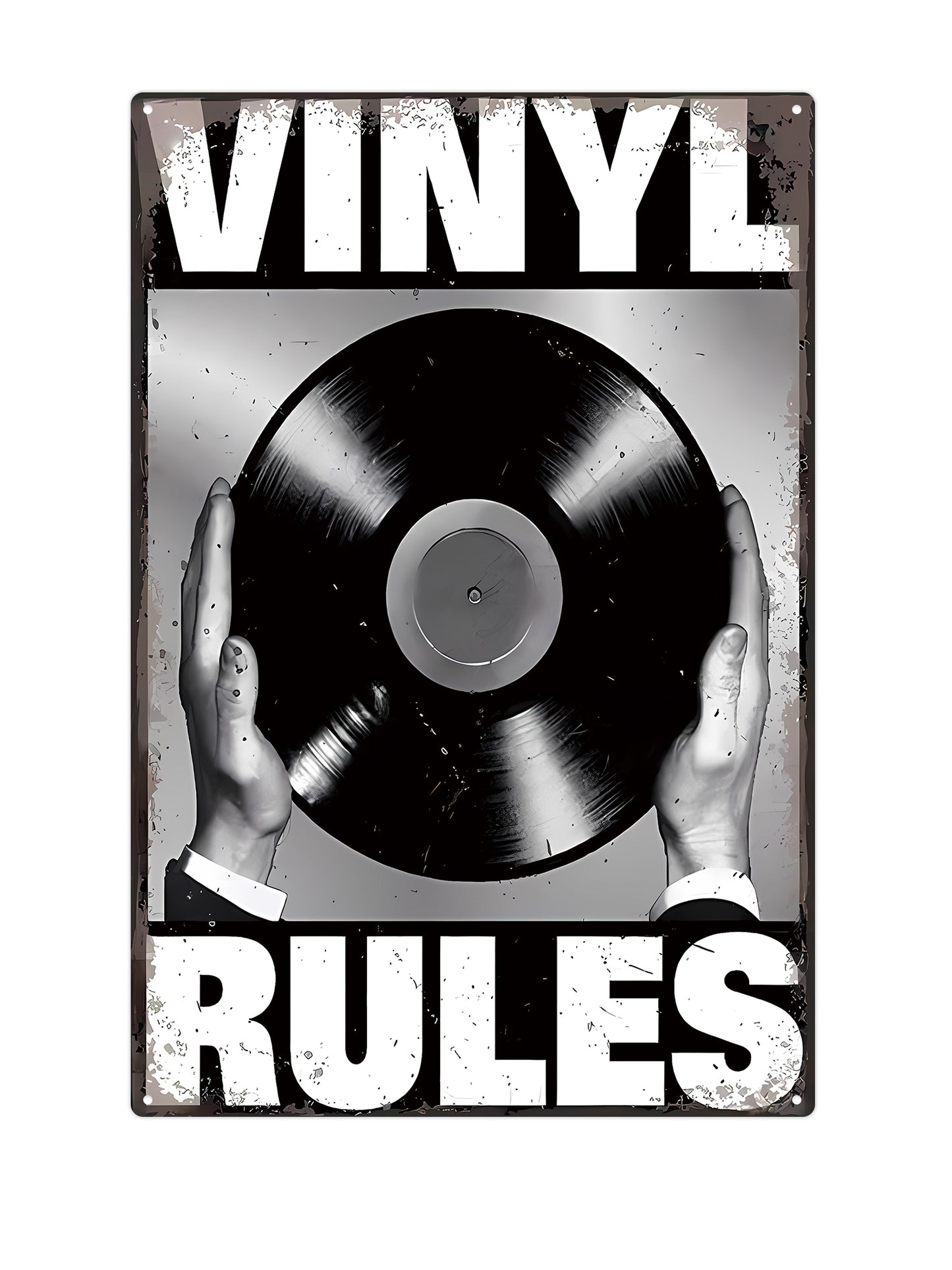 Vinyl Rules – Metallwandschild 