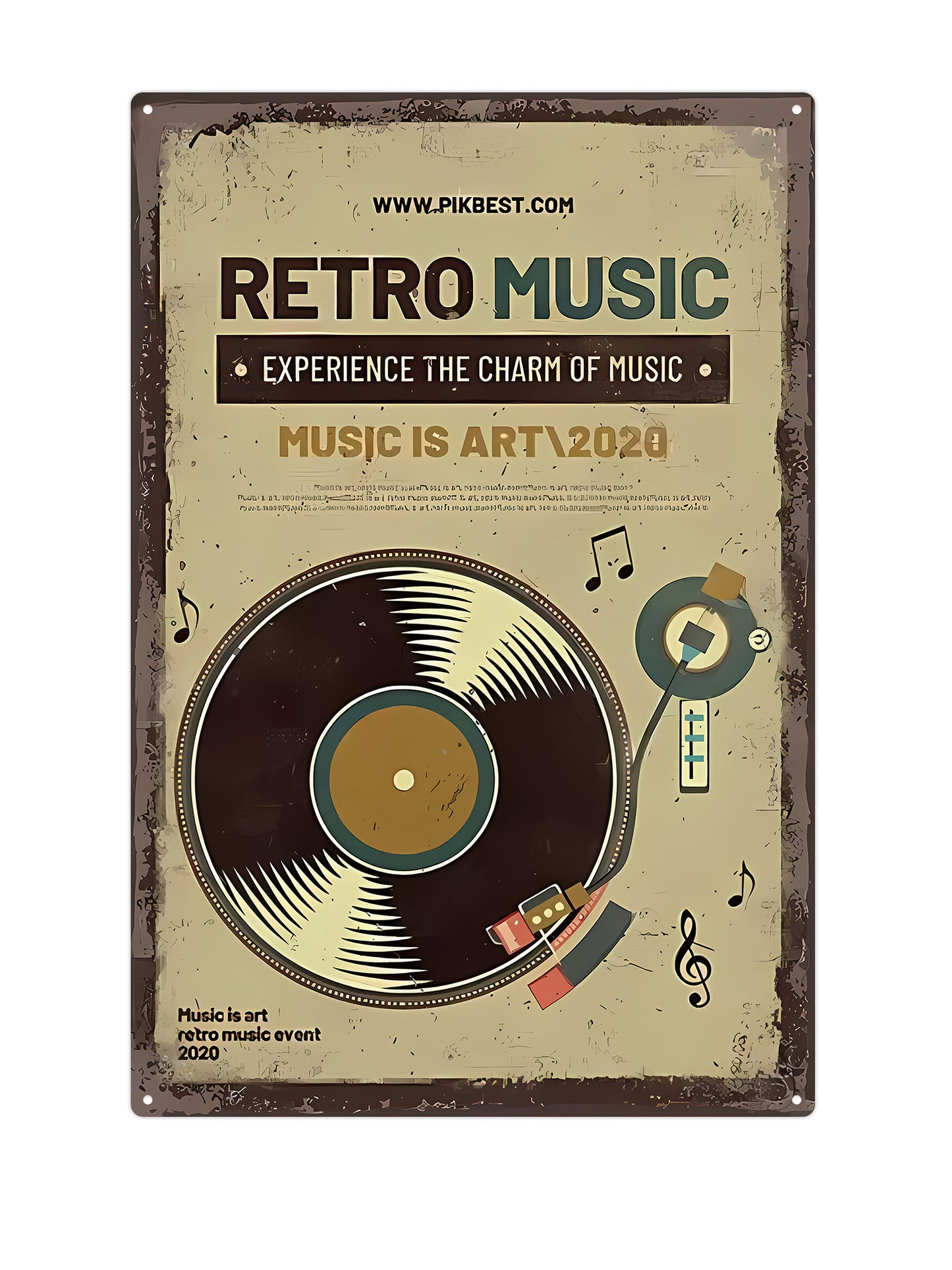 Retro Musik - Metall Wandschild