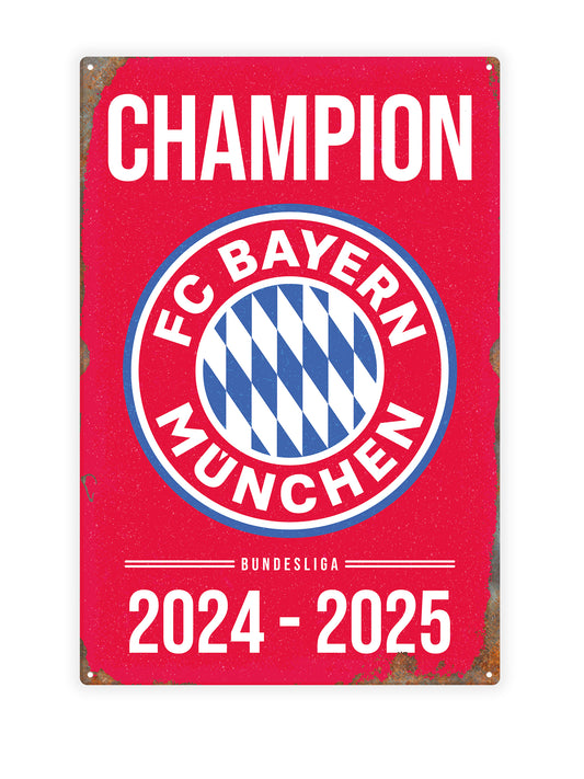 Champion FC Bayern München - Metall-Wandschild
