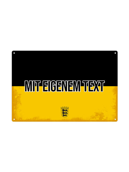Baden-Württemberg - Mit eigenem Text - Metal Wall Sign