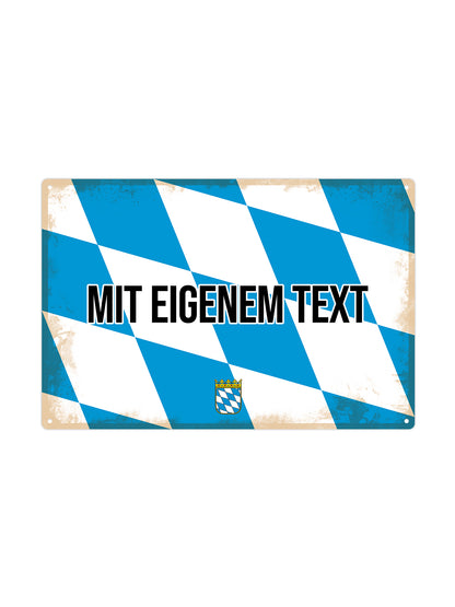 Bayern - Mit eigenem Text - Metal Wall Sign 