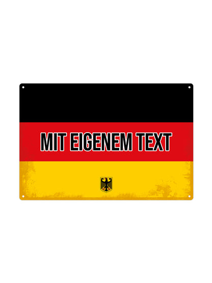 Deutschland - Mit eigenem Text - Metal Wall Sign 