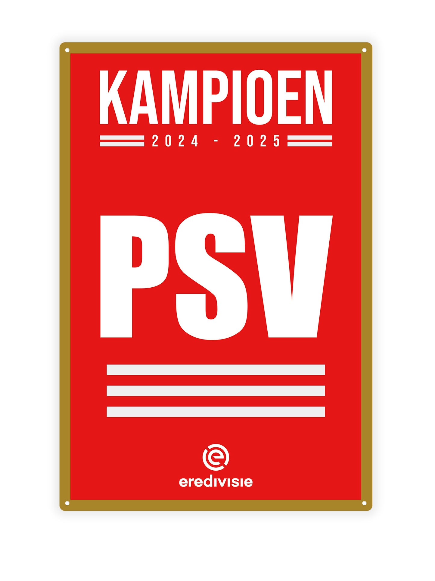 PSV kampioen eredivisie  - Metalen wandbord