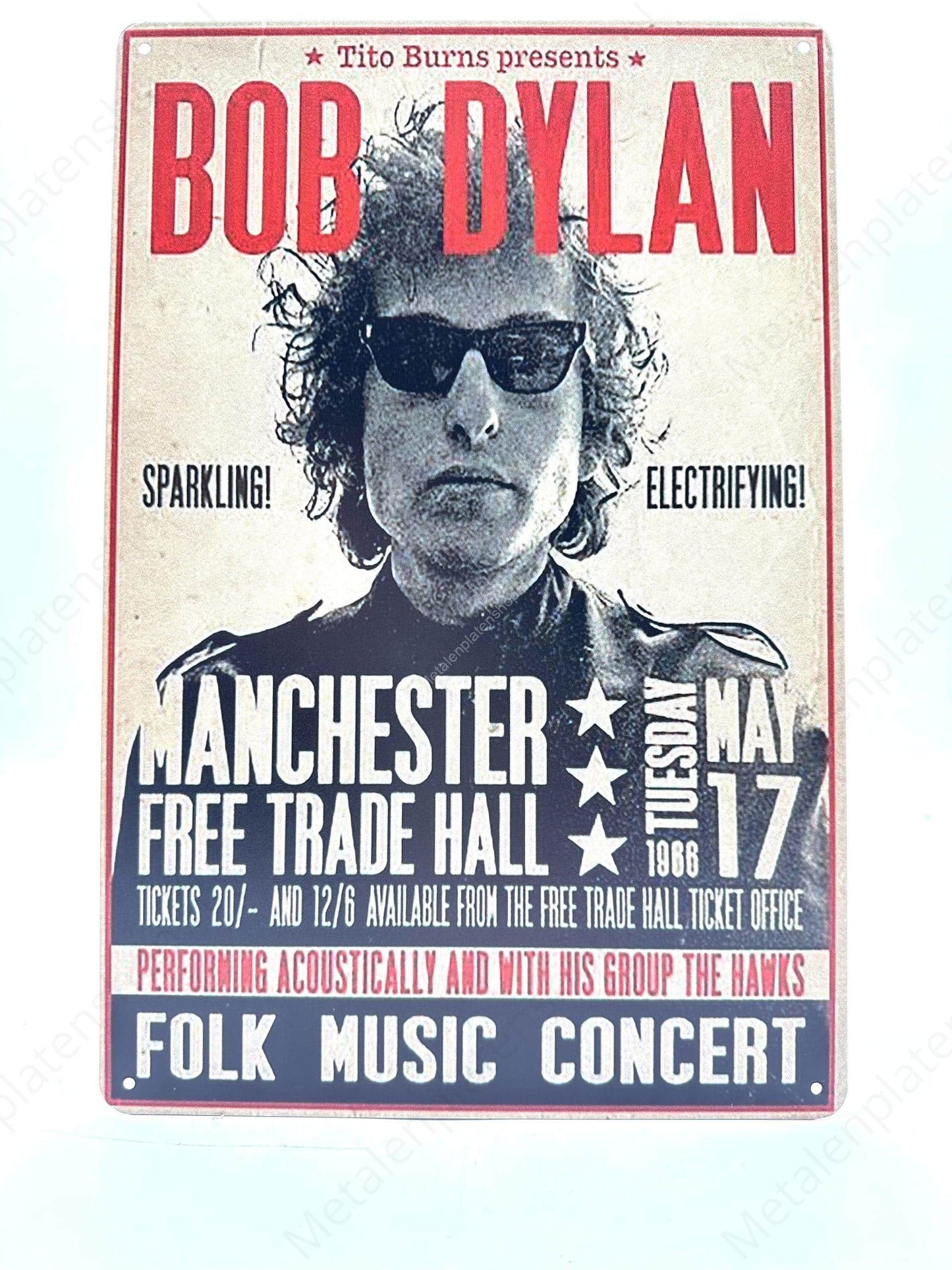 Bob Dylan 1966 - Metal Wall Sign