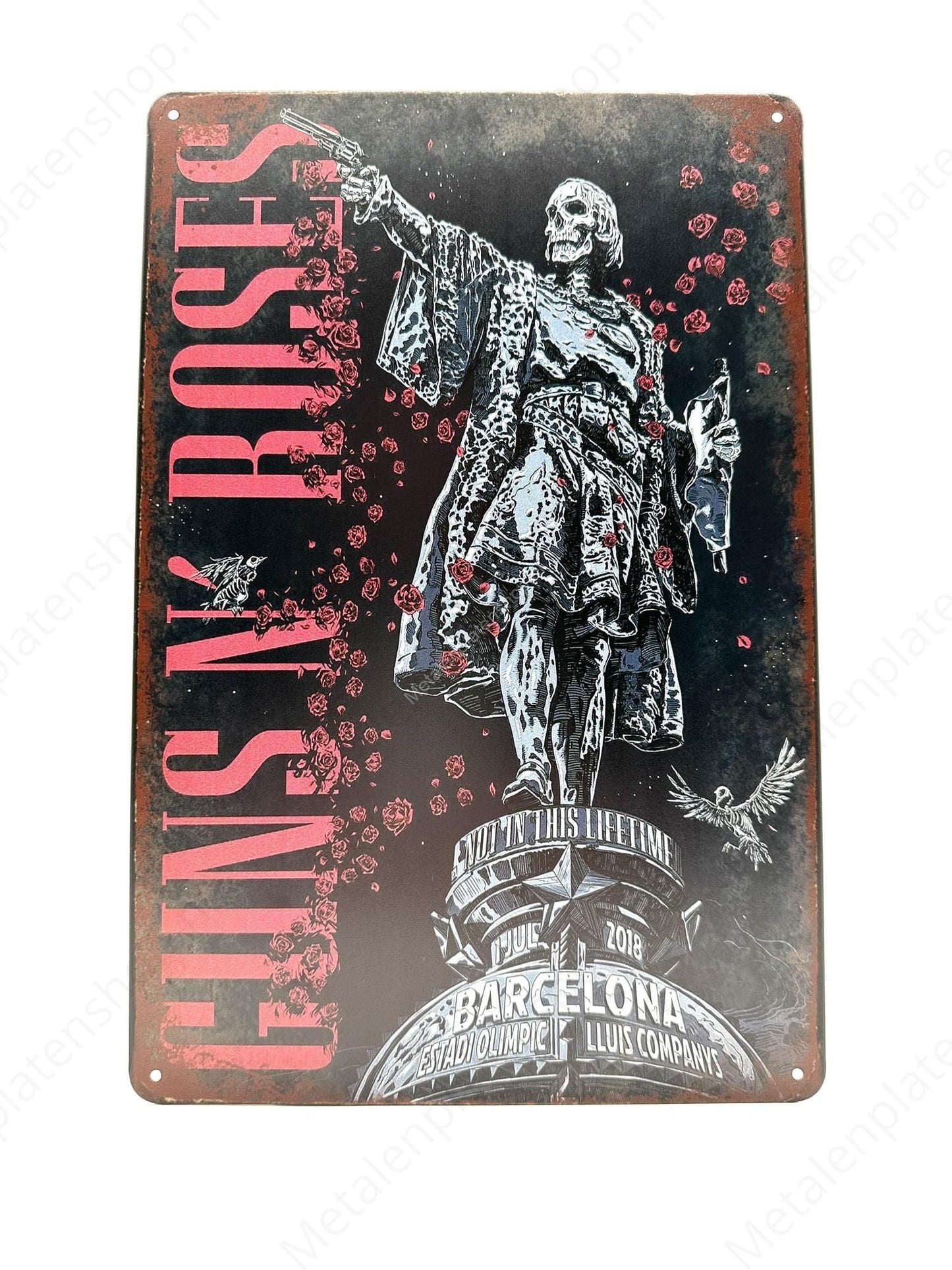 Guns n' Roses – Barcelona – Metallwandschild