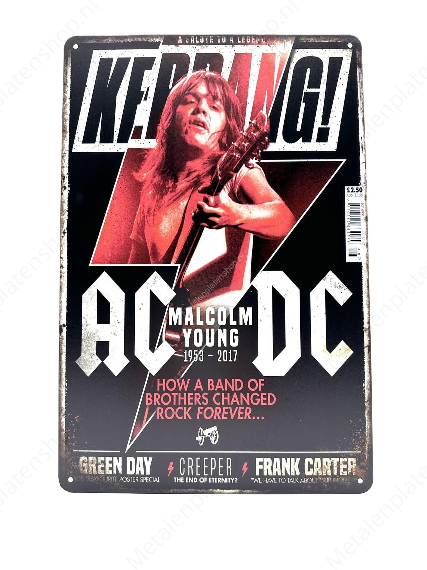 AC/DC Malcolm Young – Metallwandschild