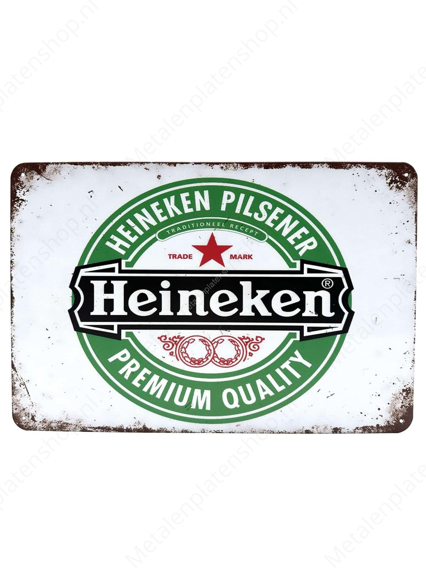 Heineken – Weiß – Metallwandschild