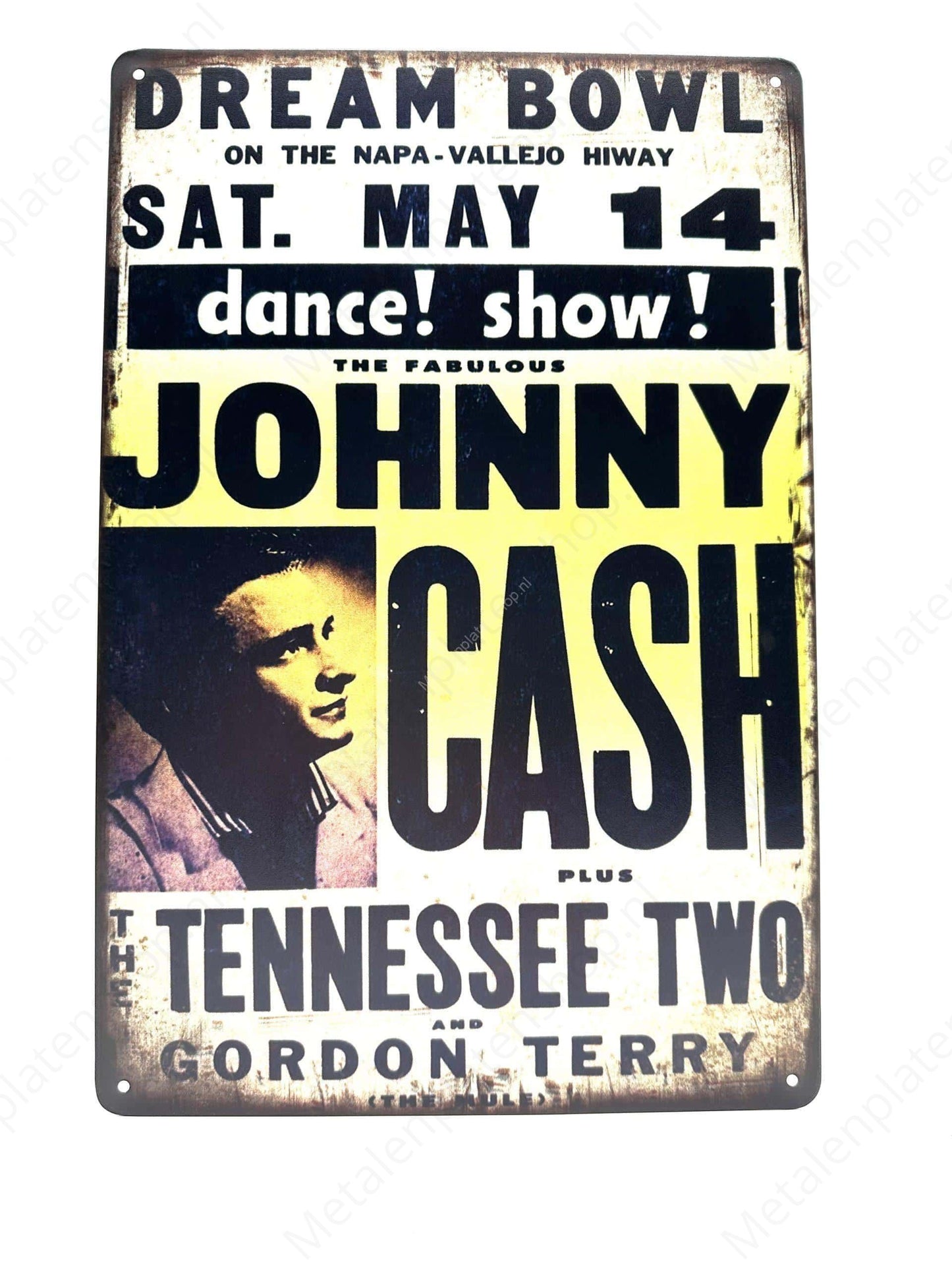 Johnny Cash - Tennessee Two - Metalen Wandbord