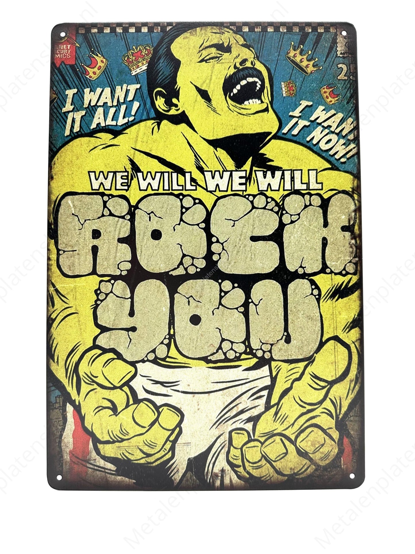 Queen - We Will Rock You - Metal Wall Sign