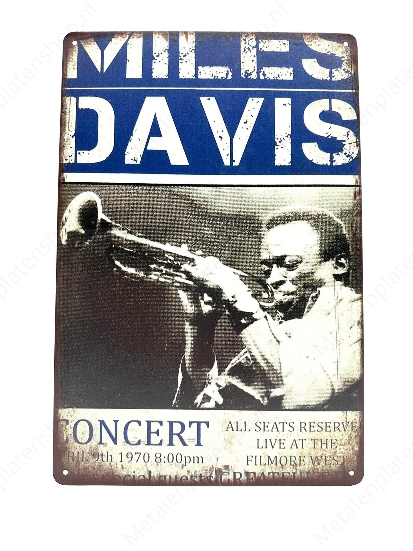 Miles Davis - Concert - Metal Wall Sign