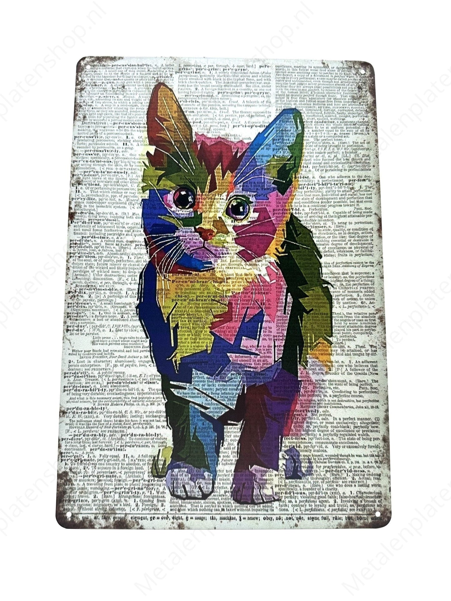 Color Cat - Metalen Wandbord