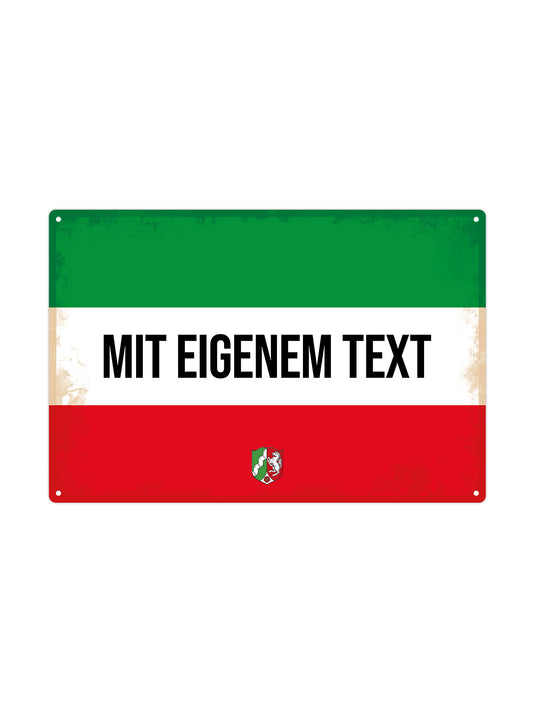 Nordrhein-Westfalen - Mit eigenem Text - Metallwandschild