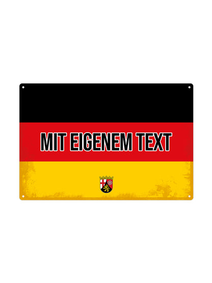 Rheinland-Pfalz - Mit eigenem Text - Metallwandschild