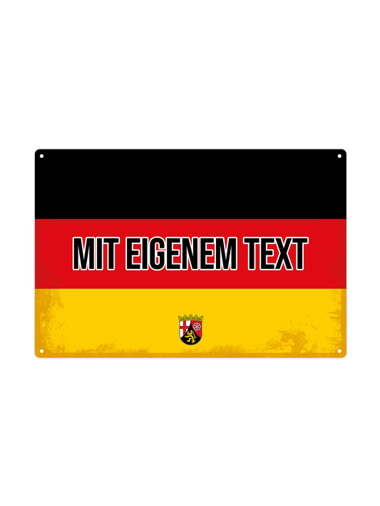 Rheinland-Pfalz - Mit eigenem Text - Metallwandschild