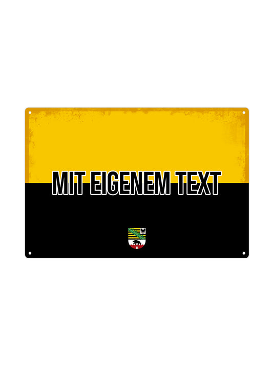 Sachsen-Anhalt - Mit eigenem Text - Metallwandschild