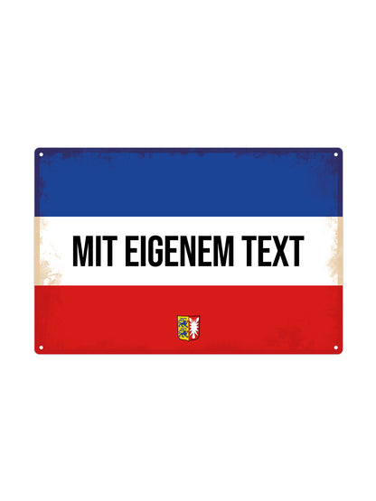 Schleswig-Holstein - Mit eigenem Text - Wandschild aus Metall