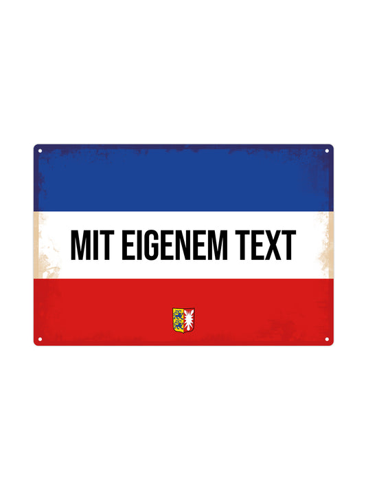 Schleswig-Holstein - Mit eigenem Text - Wandschild aus Metall