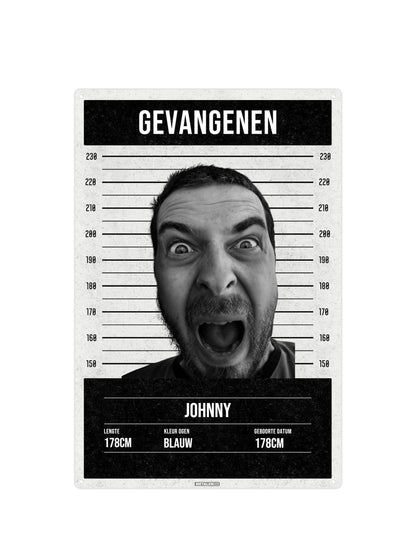 Metal Wall Sign - Crazy on the Loose - With your own text &amp; photo