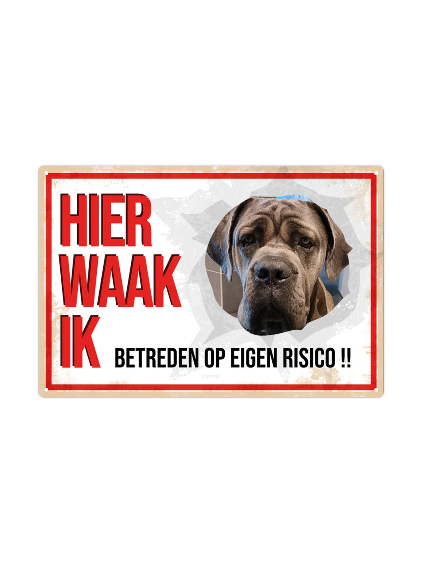 Here I Watch - Enter at your own risk - With your own text &amp; photo - Metal Wall Sign
