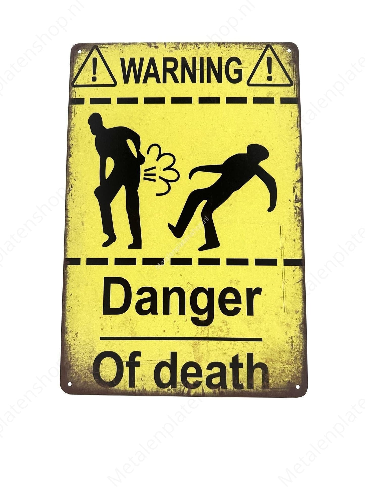 Metal Wall Sign - Warning Danger of Death - Warning